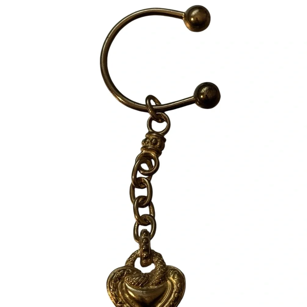 QVC Judith Ripka Gold Tone Heart Charm Keychain